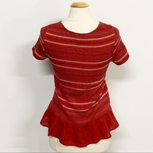 Anthropologie Tops - Anthro | Meadow Rue Red Patterned Cinched Top Anthropologie Tops - Anthro | Meadow Rue Red Patterned Cinched Top
